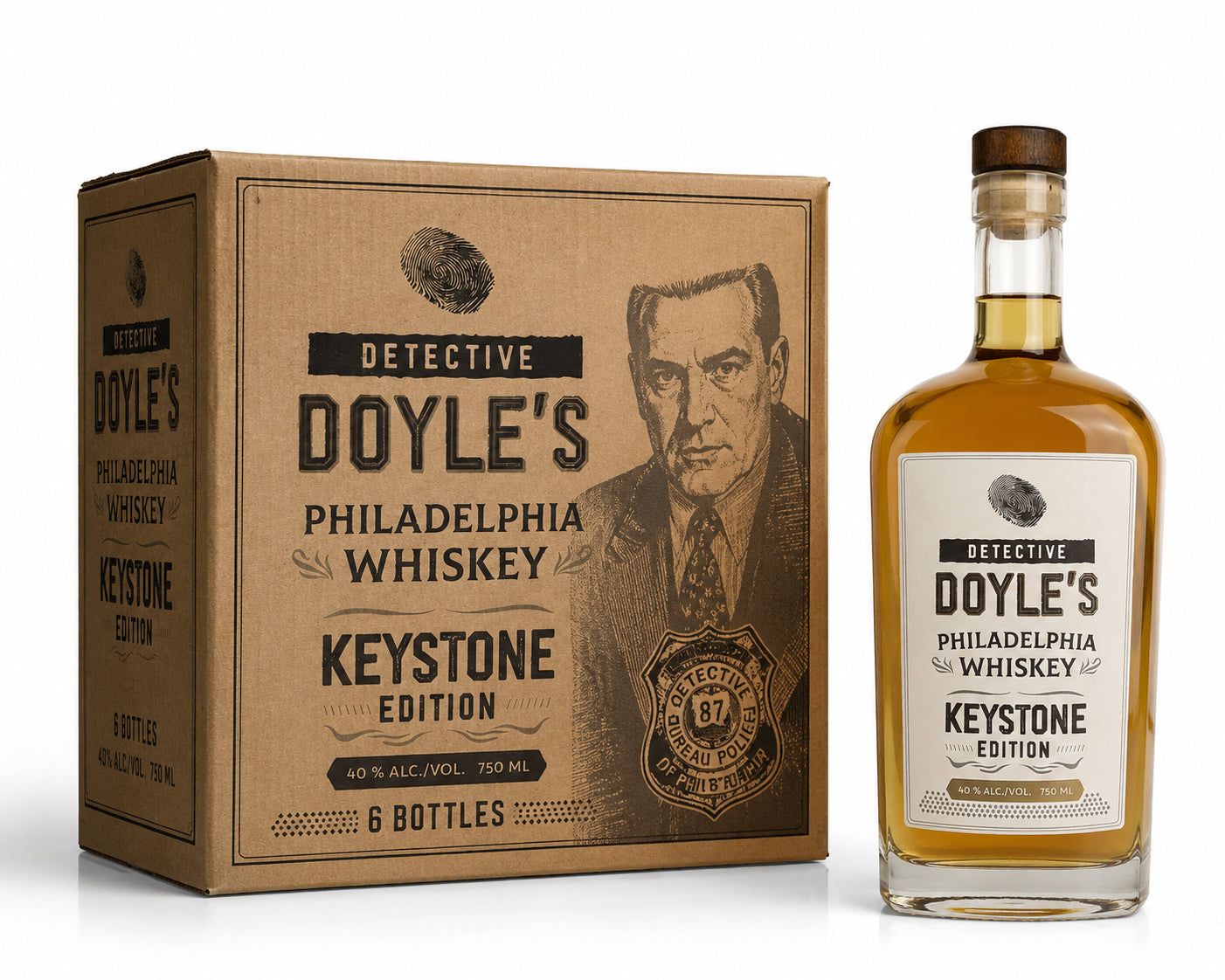 Detective Doyle’s Philadelphia Whiskey – Keystone Edition (6 Bottle Case)